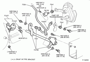 AOT TYPE - EXTERNAL PARTS-- transmission shift controls-A,MA,D,K
