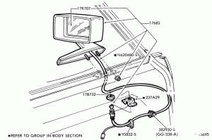 SPEEDOMETER, BUMPERS, MIRRORS AND WIPERS-Mirror- remote control - L.H.