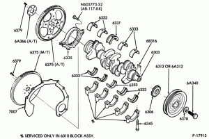 4 CYL. 2.3L (140 C.I.D.) HSC-Crankshaft and flywheel