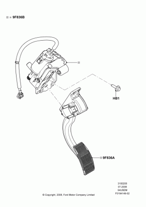 Педаль, трос акселератора