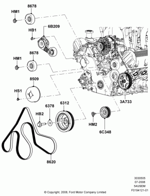 Pulleys and Drive Belts, 5.4L 3V V8; 15/SEP/2008-11/AUG/2014