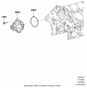 Water Pump, 5.4L 3V V8; 15/SEP/2008-11/AUG/2014