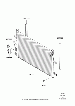 Air Conditioning Condensr/Compressr, 3.5L DOHC T/C V6 Gas, Condenser Assy; 15/JUN/2009