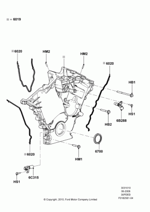 Timing Gear Covers, 3.0L 4V OHC V6 Duratec 230HP; 23/JUN/2008-29/APR/2012