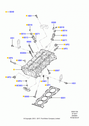 Cylinder Head, 2.5L Duratec (110kW/150PS); 23/JUN/2008-29/APR/2012