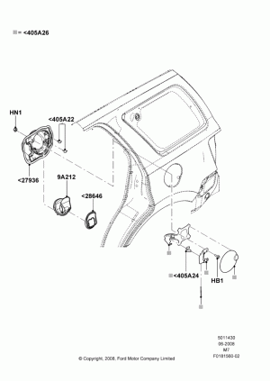 Fuel Tank Filler Door and Controls; 23/JUN/2008-29/APR/2012