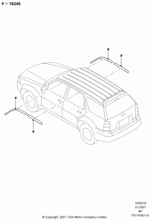 Body Dress Up Kits - Side, (+) North American Markets, Lincoln/Mercury Series, Side Window Deflectors; 08/JAN/2007-29/APR/2012