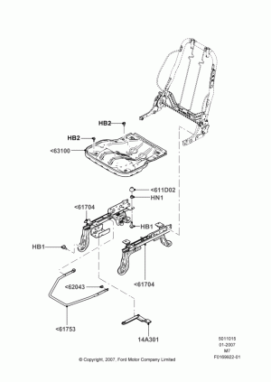 Front Seat Base, With Driver 2 Way Mnl.Seat Adjuster; 08/JAN/2007-29/APR/2012