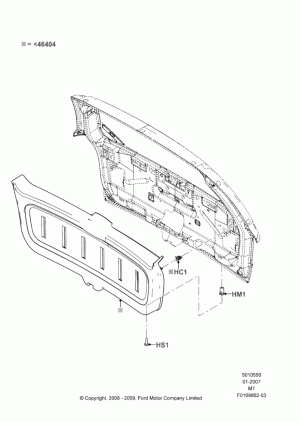 Back Door/Tailgate Trim Panels; 08/JAN/2007-29/APR/2012