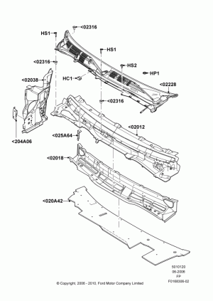 Cowl/Panel and Related Parts; 19/JUN/2006-04/JAN/2011