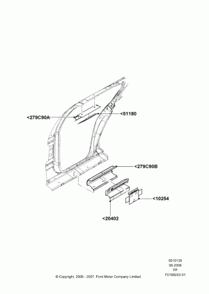 Side Panels - Inner, With Long Wheelbase Package, Rear; 19/JUN/2006-04/JAN/2011