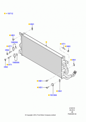 Air Conditioning Condensr/Compressr, 3.5L DOHC T/C V6 Gas, Condenser Assy; 04/SEP/2012-03/MAR/2019