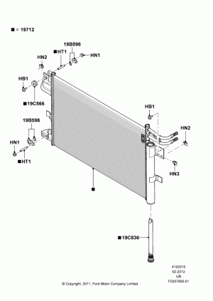 Air Conditioning Condensr/Compressr, 3.7L DOHC V6 Gas., Condenser Assy; 06/FEB/2012-03/MAR/2019