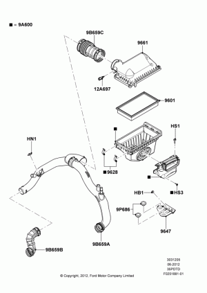Air Cleaner, 3.5L DOHC T/C V6 Gas; 04/SEP/2012-03/MAR/2019