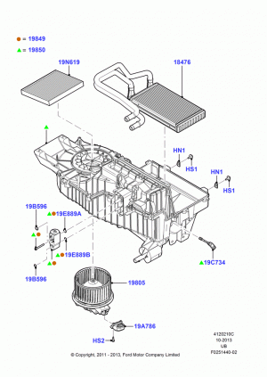 Heater/Air Cond.Internal Components; 06/FEB/2012-03/MAR/2019