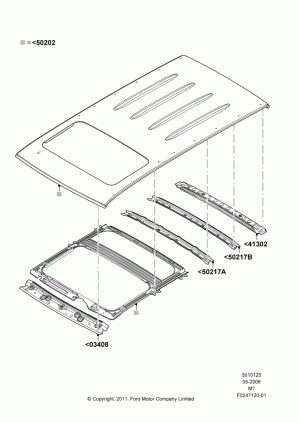 Roof - Sheet Metal, With Tilt & Slide Sunroof; 01/MAY/2006-29/APR/2012