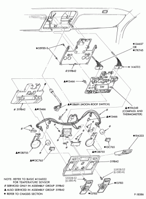 INSTRUMENT PANEL AND FLOOR-Roof console & related parts