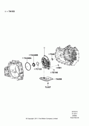 Transmission Pump Assy, 6 Speed Auto Trans 6F Mid-Range; 18/JUL/2011-03/MAR/2019