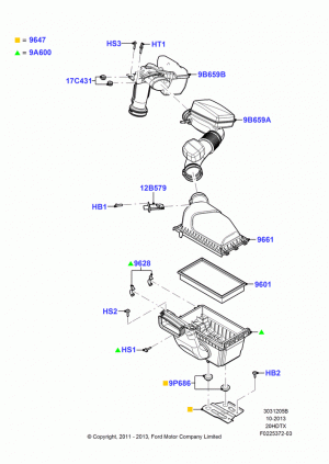Air Cleaner, 2.0L EcoBoost (240PS); 18/JUL/2011-04/MAY/2015