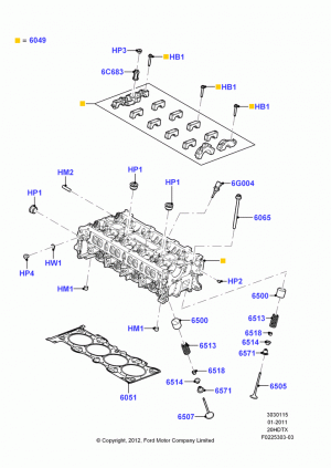 Cylinder Head, 2.0L EcoBoost (240PS); 18/JUL/2011-04/MAY/2015