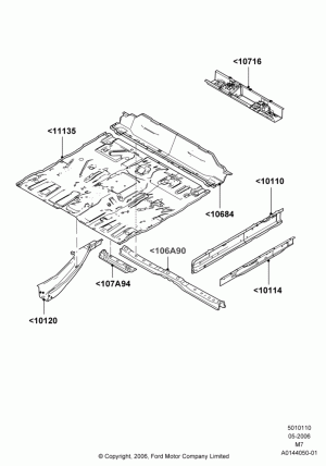 Floor Pan - Front; 01/MAY/2006-29/APR/2012