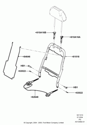 Front Seat Back, Less Fold Flat Front Passenger Seat; 12/JUL/2004-15/JUN/2009
