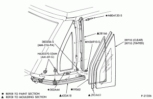 BODY SIDES AND QUARTER-Window parts - quarter - stationary - B/T 54 - Tempo