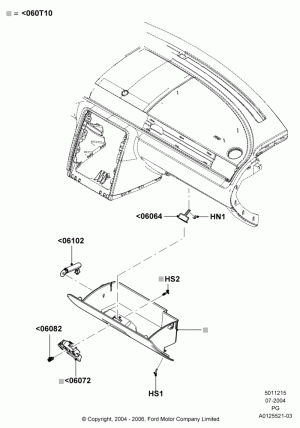 Glove Box; 12/JUL/2004-15/JUN/2009