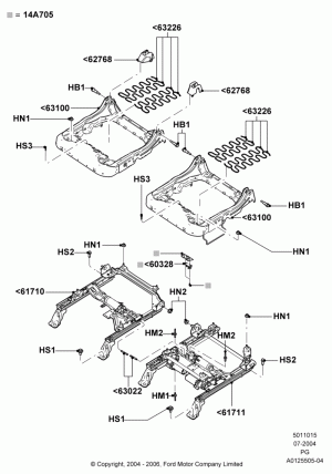 Front Seat Base; 12/JUL/2004-30/APR/2007
