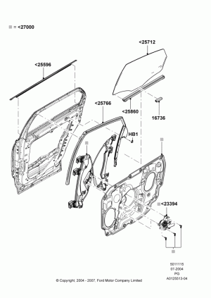 Rear Door Glass and Window Controls; 12/JUL/2004-15/JUN/2009