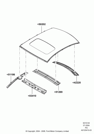 Roof - Sheet Metal; 12/JUL/2004-15/JUN/2009