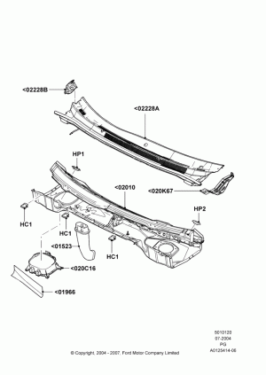 Cowl/Panel and Related Parts; 12/JUL/2004-15/JUN/2009