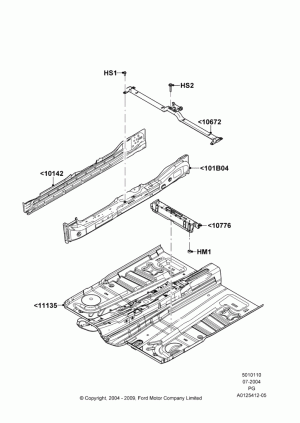 Floor Pan - Front; 12/JUL/2004-15/JUN/2009