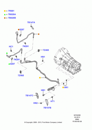 Transmission Cooling Systems, 6 Speed Automatic Trans (6R80), With Standard Engine Cooling System; 15/SEP/2008-11/AUG/2014