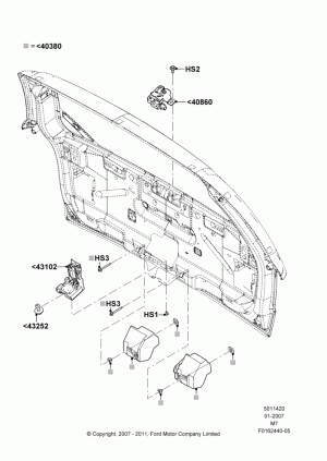 Luggage Compt/Tailgte Lock Controls; 08/JAN/2007-29/APR/2012