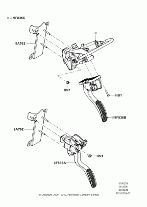 Педаль, трос акселератора
