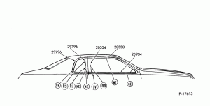 WINDOW AND DOOR BELT MOULDINGS - W/O TURBO