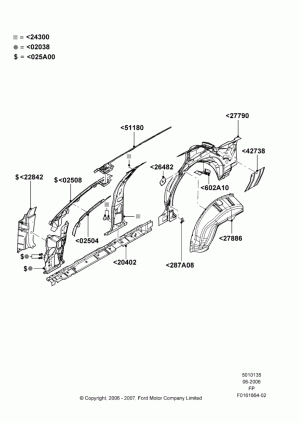 Side Panels - Inner, Less Long Wheelbase Package; 19/JUN/2006-04/JAN/2011