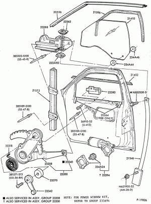 BODY SIDES AND QUARTER-Window parts - front door - B/T 54