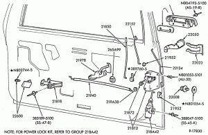 BODY SIDES AND QUARTER-Handles & latch parts - front door - B/T 66