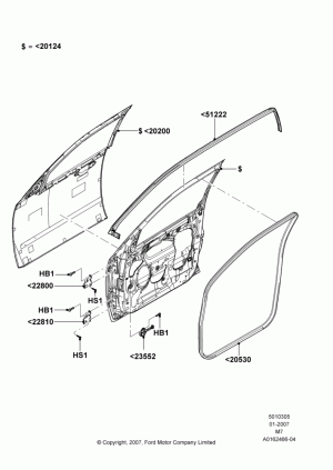 Front Doors, Hinges & Weatherstrips; 08/JAN/2007-29/APR/2012