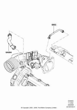 Emission Control - Crankcase, 3.9L Dohc EFI NA V8 Gas*HP; 18/NOV/2002-13/APR/2006