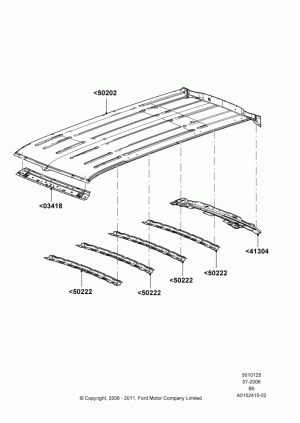 Roof - Sheet Metal, Regular Wagon; 02/AUG/2006-30/JUN/2017
