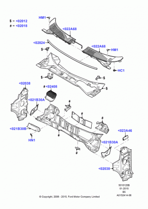 Cowl/Panel and Related Parts; 02/AUG/2006-30/JUN/2017