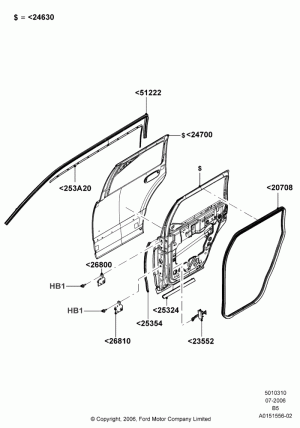 Rear Doors, Hinges & Weatherstrips, Regular Wagon; 02/AUG/2006-30/JUN/2017