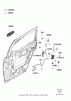 Rear Door Lock Controls; 02/AUG/2006-11/AUG/2014