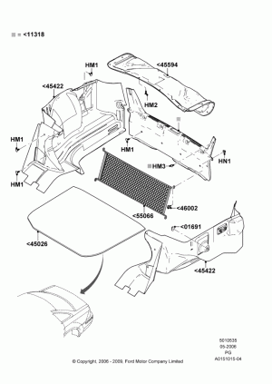 Load Compartment Trim, Production Installed; 01/MAY/2006-15/JUN/2009