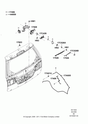 Rear Window Wiper and Washer; 02/AUG/2006-30/JUN/2017