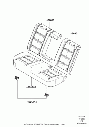 Rear Seat Pads/Valances & Heating, With 2 Way Adjustable Rear Headrest; 18/JUL/2005-15/JUN/2009