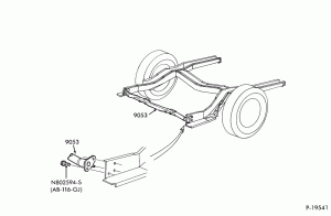 MANIFOLDS, THERMOSTATS & EMISSION PARTS-Fuel tank support crossmember - w/o all wheel drive